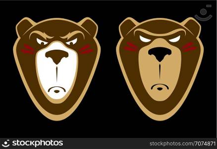 Grizzly bear logo - vector illustration, emblem design on blue background