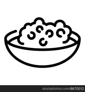 Grocery breakfast icon outli≠vector. Cereal bowl. Muesli spoon. Grocery breakfast icon outli≠vector. Cereal bowl