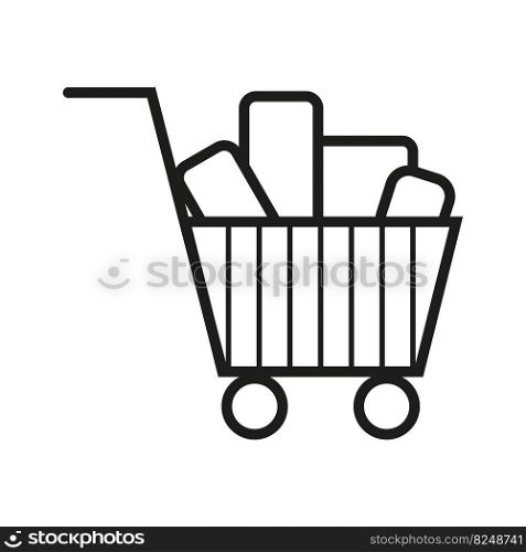 grocery cart icon. shopping basket icon. Online market. Vector illustration. Stock image. EPS 10.. grocery cart icon. shopping basket icon. Online market. Vector illustration. Stock image. 