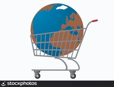 Grocery Cart with Earth