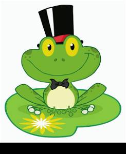 Groom Frog Cartoon Character On A Leaf