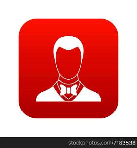 Groom in simple style isolated on white background vector illustration. Groom icon digital red