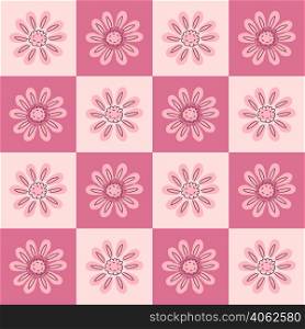 Groovy daisy retro seamless pattern in 1970s style. Retro simple background for textile, stationery, wrapping paper, covers. Doodle vector illustration for decor and design.
