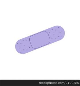 groovy purple bandaid. Vector illustration flat on white isolated background. groovy purple bandaid. Vector illustration flat on