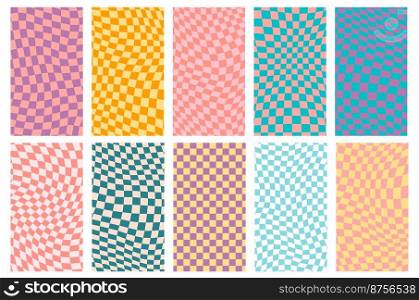 Groovy retro pattern background in psychedelic checkered backdrop style. A chessboard in a minimalist abstract design with a 60s 70s aesthetic vibe. hippie style y2k. funky print vector illustration.. Groovy retro pattern background in psychedelic checkered backdrop style. A chessboard in a minimalist abstract design with a 60s 70s aesthetic vibe. hippie style y2k. funky print vector illustration