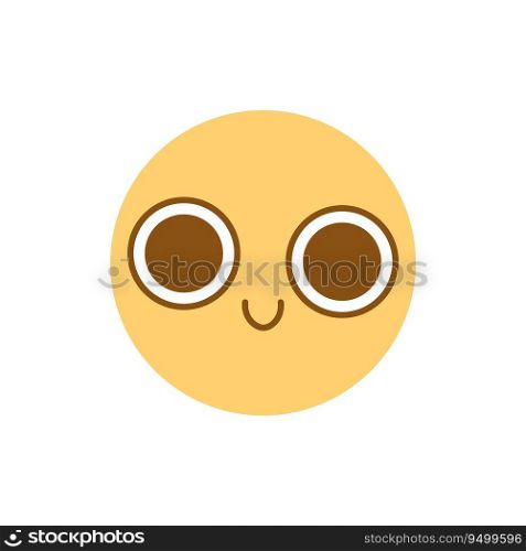 groovy smiley face . Vector illustration flat on white isolated background. groovy smiley face big eyes. Vector illustration