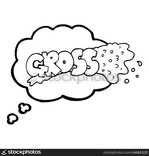 gross freehand drawn thought bubble cartoon