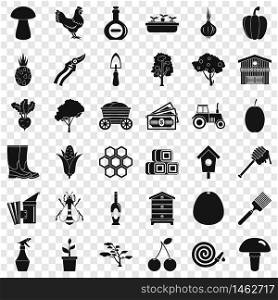 Ground icons set. Simple style of 36 ground vector icons for web for any design. Ground icons set, simple style