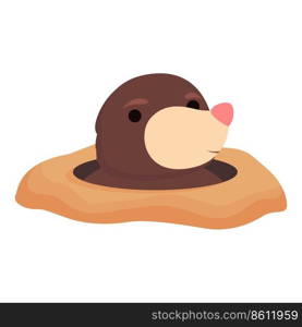 Ground mole icon cartoon vector. Hole animal. Game whack. Ground mole icon cartoon vector. Hole animal
