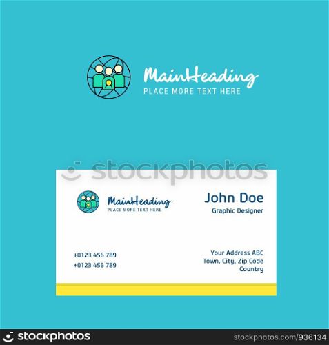 Group avatar logo Design with business card template. Elegant corporate identity. - Vector
