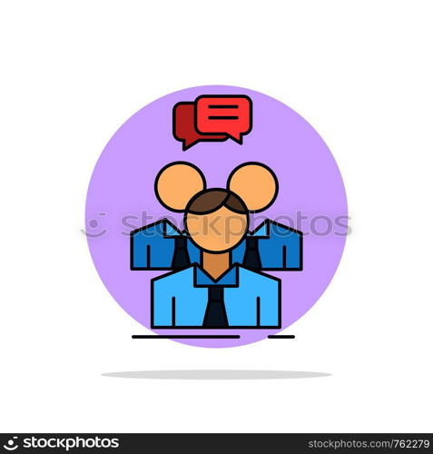 group, business, meeting, people, team Flat Color Icon Vector