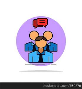 group, business, meeting, people, team Flat Color Icon Vector