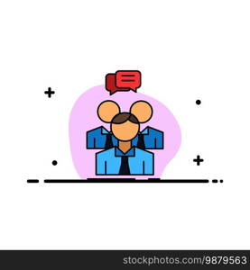 group, business, meeting, people, team Flat Color Icon Vector