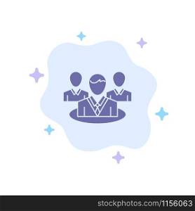 Group, Chat, Gossip, Conversation Blue Icon on Abstract Cloud Background