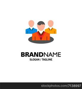 Group, Chat, Gossip, Conversation Business Logo Template. Flat Color
