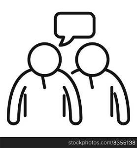 Group communication icon outline vector. People message. Mobile teamwork. Group communication icon outline vector. People message