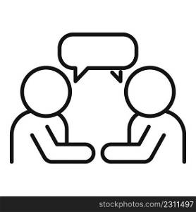 Group friend talk icon outline vector. People office. Speak think. Group friend talk icon outline vector. People office