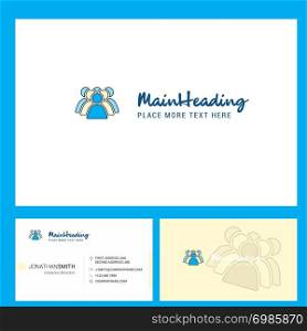 Group Logo design with Tagline & Front and Back Busienss Card Template. Vector Creative Design