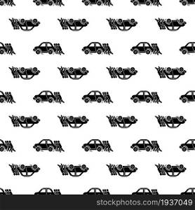 Group man help car pattern seamless background texture repeat wallpaper geometric vector. Group man help car pattern seamless vector