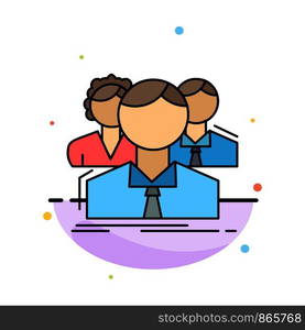 group, multiplayer, people, team, online Flat Color Icon Vector