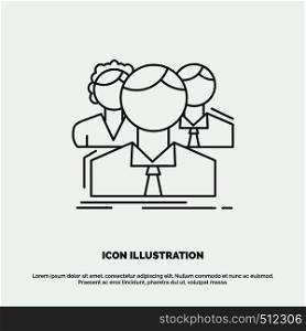 group, multiplayer, people, team, online Icon. Line vector gray symbol for UI and UX, website or mobile application. Vector EPS10 Abstract Template background