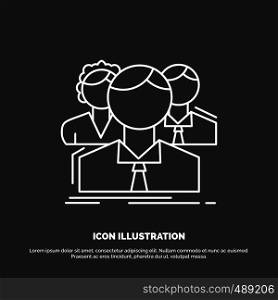 group, multiplayer, people, team, online Icon. Line vector symbol for UI and UX, website or mobile application. Vector EPS10 Abstract Template background