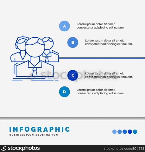 group, multiplayer, people, team, online Infographics Template for Website and Presentation. Line Blue icon infographic style vector illustration. Vector EPS10 Abstract Template background