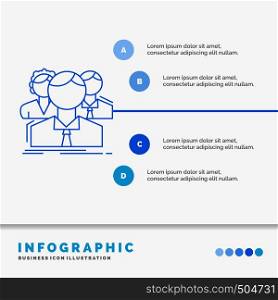 group, multiplayer, people, team, online Infographics Template for Website and Presentation. Line Blue icon infographic style vector illustration. Vector EPS10 Abstract Template background