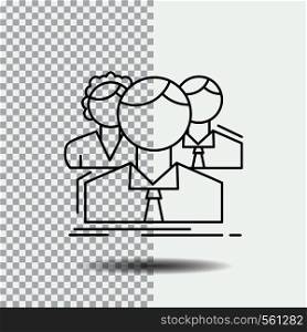 group, multiplayer, people, team, online Line Icon on Transparent Background. Black Icon Vector Illustration. Vector EPS10 Abstract Template background
