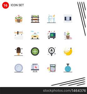 Group of 16 Modern Flat Colors Set for car, modeling, fruit, table, layout Editable Pack of Creative Vector Design Elements