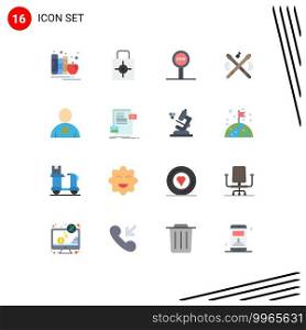 Group of 16 Modern Flat Colors Set for check, music, security, instrument, journey Editable Pack of Creative Vector Design Elements