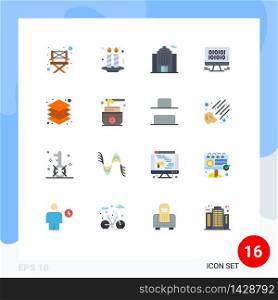 Group of 16 Modern Flat Colors Set for design, layers, building, layer, management Editable Pack of Creative Vector Design Elements