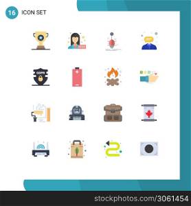 Group of 16 Modern Flat Colors Set for gdpr, support, insect, help, consultant Editable Pack of Creative Vector Design Elements