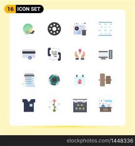 Group of 16 Modern Flat Colors Set for payment, finance, delete, waves, sea Editable Pack of Creative Vector Design Elements