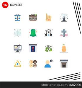 Group of 16 Modern Flat Colors Set for snow, sustainable, fanatic, renewable, ecology Editable Pack of Creative Vector Design Elements