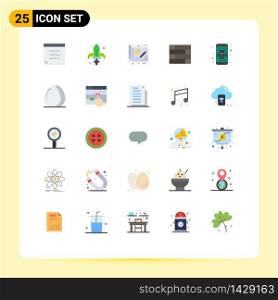 Group of 25 Flat Colors Signs and Symbols for app, android, business, wall, lock pad Editable Vector Design Elements