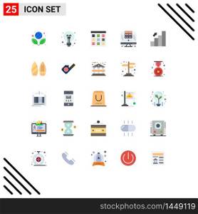 Group of 25 Flat Colors Signs and Symbols for business, server, communication, database, computer Editable Vector Design Elements