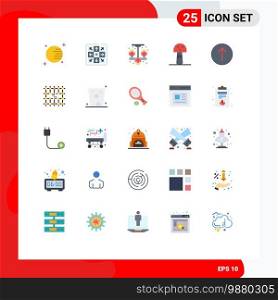 Group of 25 Flat Colors Signs and Symbols for connection, up, clothes, symbols, vegetable Editable Vector Design Elements
