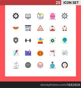 Group of 25 Flat Colors Signs and Symbols for marketing c&aign, thanksgiving day, social media, spring season, easter egg Editable Vector Design Elements