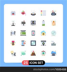 Group of 25 Flat Colors Signs and Symbols for presentation, layout, sweet, image, collage Editable Vector Design Elements