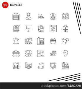 Group of 25 Lines Signs and Symbols for growth, mountains, service, mission, business Editable Vector Design Elements