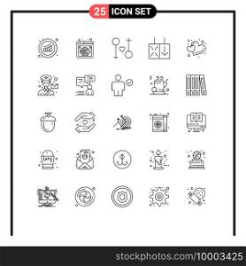 Group of 25 Lines Signs and Symbols for traffic, light, wide, passion, male Editable Vector Design Elements