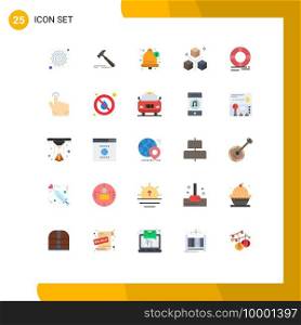 Group of 25 Modern Flat Colors Set for circle, objects, alert, development, coding Editable Vector Design Elements