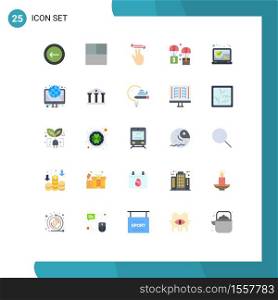 Group of 25 Modern Flat Colors Set for tick mark, checked, mobile, parachute, exchange Editable Vector Design Elements