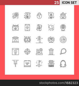 Group of 25 Modern Lines Set for business, funding, internet, finance, business Editable Vector Design Elements