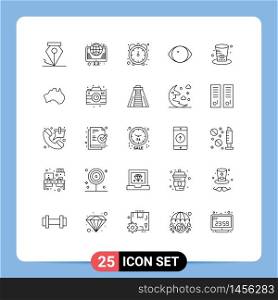 Group of 25 Modern Lines Set for presidents, day, efficiency, vision, face Editable Vector Design Elements