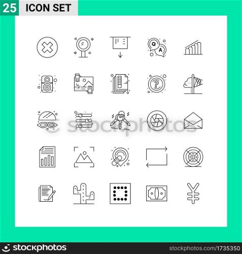 Group of 25 Modern Lines Set for report, chart, reflection, solution, answer Editable Vector Design Elements