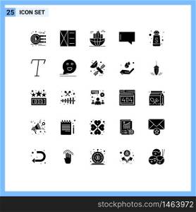 Group of 25 Solid Glyphs Signs and Symbols for serve, chat, wallet, bubble, global Editable Vector Design Elements