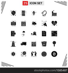 Group of 25 Solid Glyphs Signs and Symbols for speech, poll, time, election, mardi gras Editable Vector Design Elements