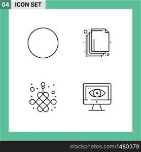 Group of 4 Filledline Flat Colors Signs and Symbols for connection, year, arrange, chinese, security Editable Vector Design Elements